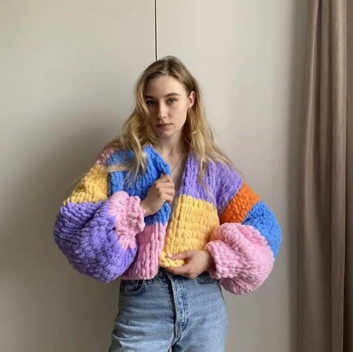 Pastel Rainbow Cardigan Etsy