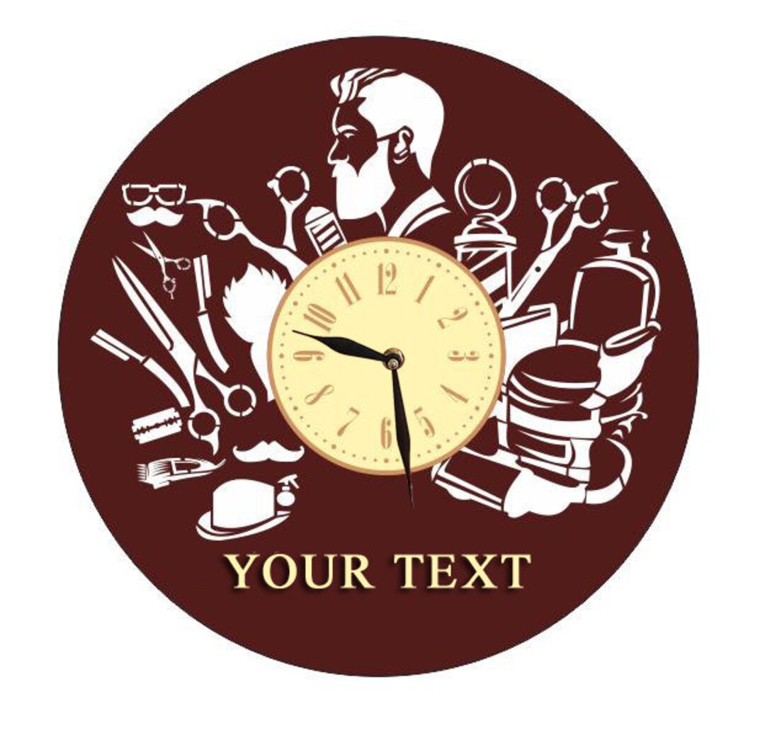 Personalized Wood Wall Clock Barber Shop, Salon Sign, Decor