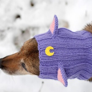 Knitted hat snood for dogs Cat Luna cats/ Dog Hood Custom Sizes image 5