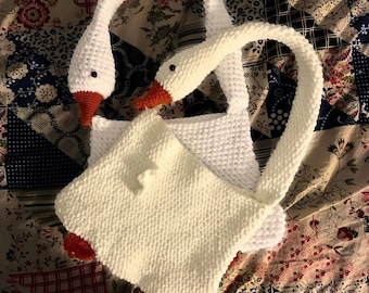 Big Goose Handbag Knitting Bag Finished Crochet Funny Cute Armpit Bag Net Red Complete Bag For  Goose/Swan Medium Sized Lined Tote Bag With