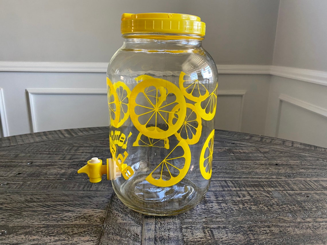 Vintage Lemonade Glass Dispenser with Spigot Vintage One Etsy