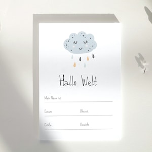 Baby geboortekaart/geboortekaart/wenskaart/ansichtkaart voor het geheugenalbum/hallo baby instapkaart