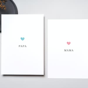 Postkarten-Set Mama Papa Herz A6 | Karte Muttertag Vatertag | Liebe | Beste Mama Papa