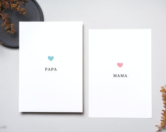 Postcard set mom dad heart A6 | Card Mother&#39;s Day Father&#39;s Day | love | Best mom dad