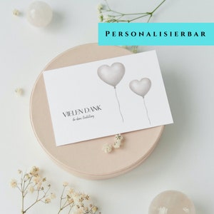 Danke Karte Bestellung personalisierbar mit QR-Code und Social Link / Dankeschön / Vielen Dank