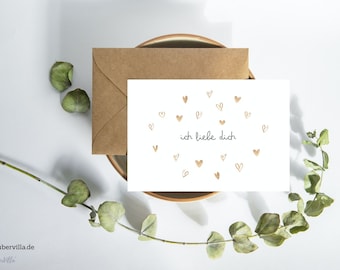 Postcard I love you | Partner Husband Wife | Card Mother&#39;s Day Father&#39;s Day | Birthday Love