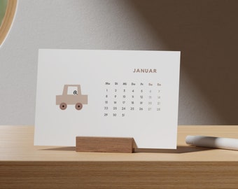 Calendario 2024 con supporto in legno | Calendario da tavolo con supporto in legno | Calendario Baby Bambini | Regalo figlia mamma | regalo di Natale