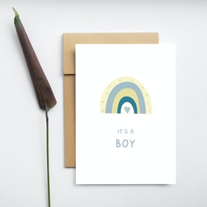 Carte Postale Naissance | garçon | carte c'est un garçon | Annonce de bébé | future maman | grossesse