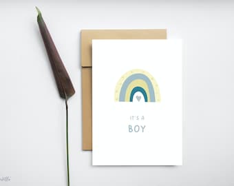 Postkarte Geburt | Junge | Karte it's a boy | Baby Ankündigung | werdende Mama | Schwangerschaft