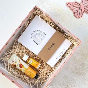 Geschenkbox für Schwangere mit Meilensteinkarten / Geschenk Babyparty Geburtstag / werdende Mama | Geschenk Muttertag