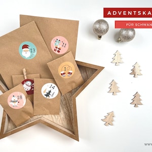 Adventskalender für Schwangere mit Meilensteinkarten Schokolade Tee 1-24