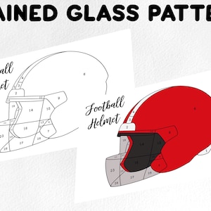 Stained glass pattern, Digital download, football helmet pattern, stained glass football helmet pattern, stained glass artist, HOBBY LICENSE