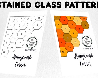 Honeycomb Corner Stained Glass Pattern (Digital Download)