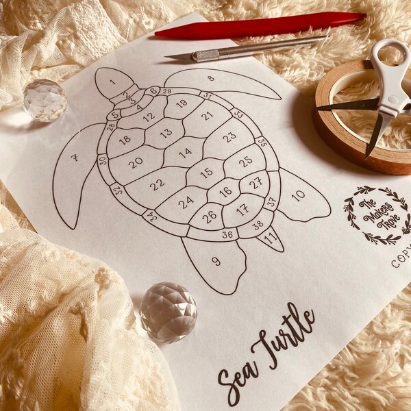 Stained glass pattern, stained glass turtle pattern, Digital download, sea turtle pattern panel, stained glass artist HOBBY LICENSE