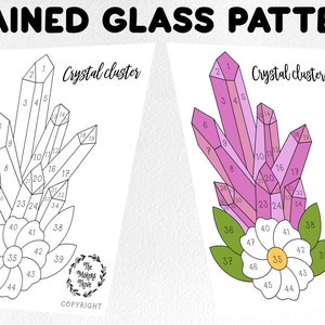 Stained glass pattern, Digital download, crystal cluster pattern, stained glass artist HOBBY LICENSE