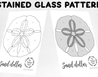 Stained Glass Sand Dollar Pattern, Suncatcher Design (Digital Download)