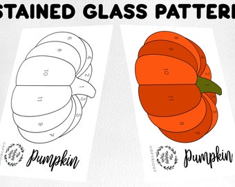 Pumpkin Suncatcher Stained Glass Pattern (Digital Download)