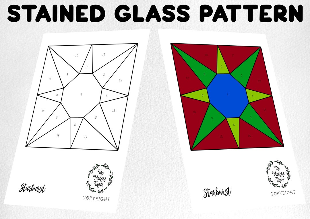 Starburst Stained Glass Pattern, 7" Panel (digital Download) - Etsy