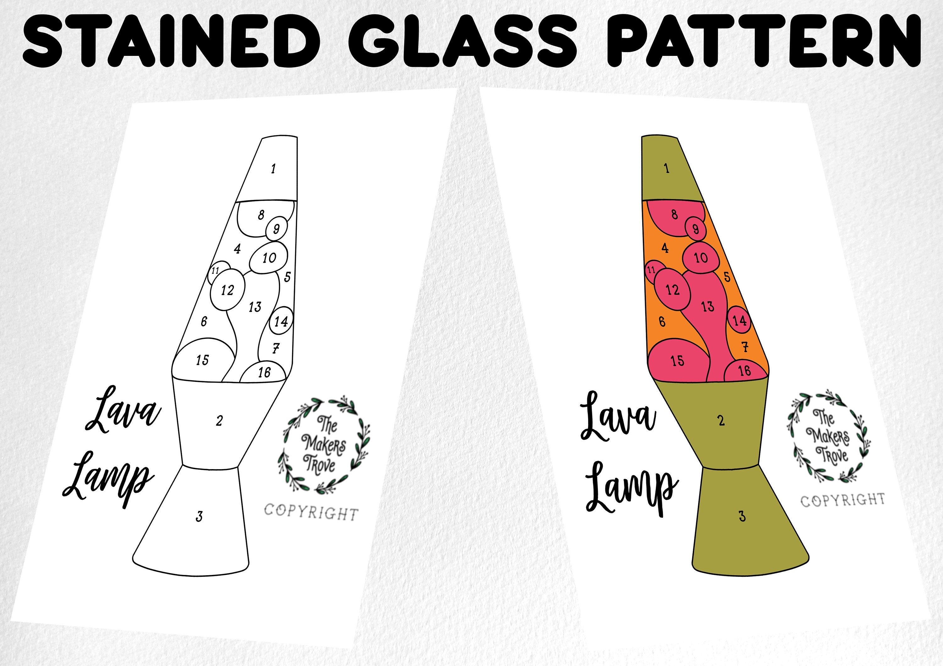 90s Lava Lamp Stained Glass Pattern, Sun Catcher (digital Download