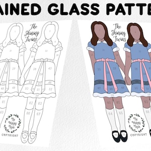 Glasmalerei-Muster, Digitaler Download, die leuchtenden Zwillinge Glasmalerei-Muster, Sonnenfänger-Muster, Glasmalerei-Künstler HOBBY-LIZENZ