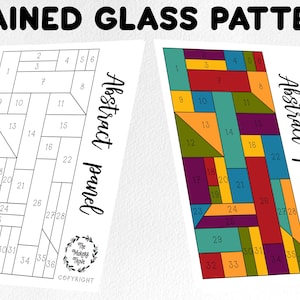 Stained glass pattern, stained glass abstract pattern pattern, Digital download, sun catcher pattern, stained glass artist HOBBY LICENSE