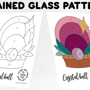 Stained glass pattern, stained glass crystal pattern, Digital download, crystal ball sun catcher pattern, stained glass artist HOBBY LICENSE