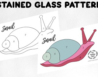 Stained Glass Snail Pattern, Suncatcher Design (Digital Download)