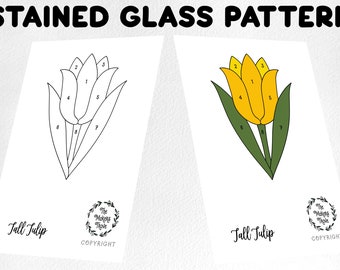 Tall Tulip Stained Glass Pattern (Digital Download)