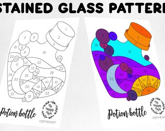 Celestial Potion Bottle Stained Glass Pattern (Digital Download)