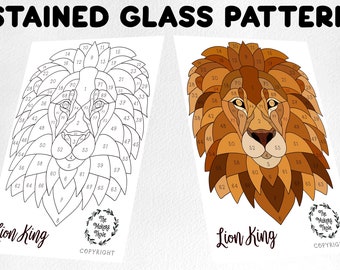 Lion Stained Glass Suncatcher Pattern (Digital Download)