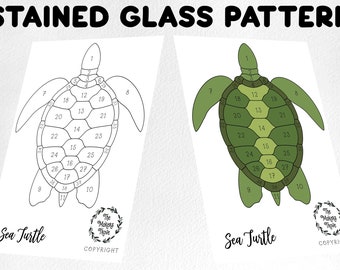 Stained Glass Sea Turtle Pattern (Digital Download)