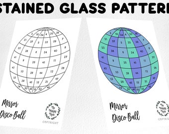 Stained Glass Disco Ball Pattern, Mirror Ball Suncatcher (Digital Download)