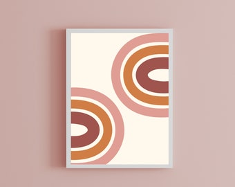 Arco Iris Boho, Impresión de Arte Imprimible Abstracto; Descarga digital