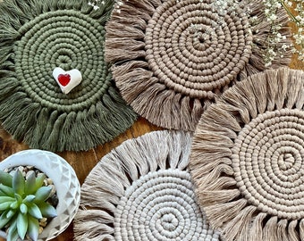 Macrame - coasters in boho style