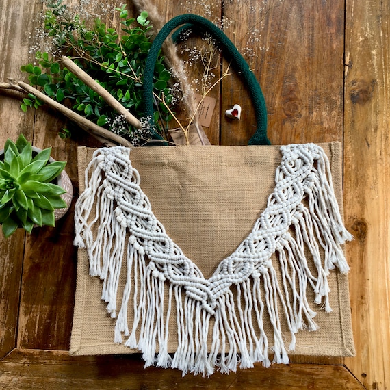 Jute shop macrame bag