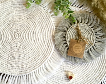 Boho Makramee Untersetzer Rund Weben Baumwolle Tischset Tabelle Mat Party Dekor Boho Makramee Untersetzer Rund Weben Baumwolle Tischset Tabelle Mat Party Dekor