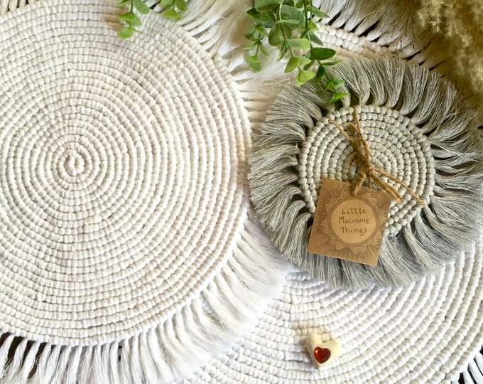 Makramee Untersetzer Coaster Große Untersetzter Boho Handgemacht ...