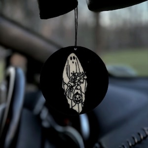Ghost Flower Halloween Car Air Freshener Goth Gift Idea Car Accessories Halloween