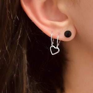 Double Hoop Heart Earring