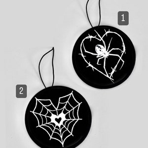 Spider Web Heart Air Fresheners Goth Gift Idea Car Accessories Halloween