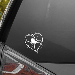 Prikkeldraad spinnenweb auto vinyl sticker