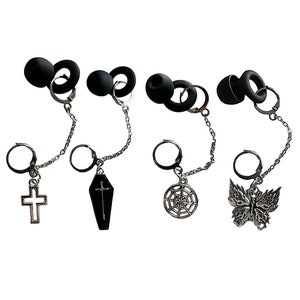 Goth Earplug Holder Earrings for Loop Earplugs- Hearing Protection & Noise Reduction for ADHD, Anxiety, Autism, Concerts, Raves, Festivals 