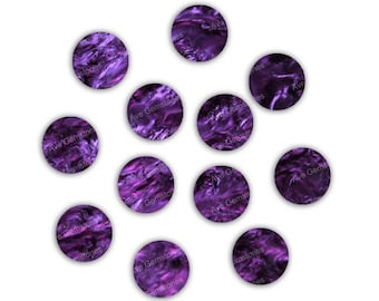 Nacre synthétique, couleur violette, disque de pièce de monnaie rond plat, ondulation/flux nacré acrylique, (YG-20), pour bijoux, toutes tailles disponibles