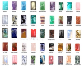 Cabochon rectangle, Dos plat, Poli de haute qualité pour bijoux, Pierre semi-précieuse, Lisse calibrée, Grossiste, Toutes tailles disponibles