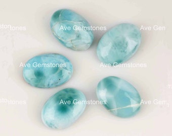 Larimar naturel, Cabochon ovale, calibré lisse, pierre semi-précieuse, pour la fabrication de bijoux, fournisseur en gros, toutes tailles disponibles