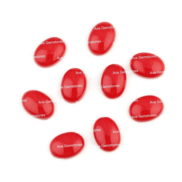 Red Coral, Oval Cabochon, Semi Precious Stone, Loose Gemstone, For Jewelry, Calibrated Smooth, Wholesale Supplier, All Sizes Available