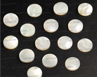 Mother Of Pearl, MOP Shell, Round Coin Disc Flat, Semi Precious Stone, Calibrated Smooth, Loose Gemstone, For Jewelry, All Sizes Available