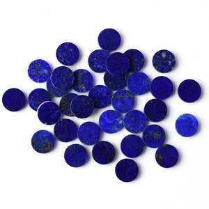 Lapis-lazuli, pièce ronde plate, lapis plat, pierre précieuse en vrac, pierre semi-précieuse, grossiste, disque plat de pierres précieuses, toutes tailles disponibles