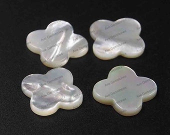 Mother Of Pearl, Clover Both Side Flat, Loose Gemstone, 4 Leaf, Wholesale Supplier, Semi Precious Stone, For Making Jewelry, All Size Avail.