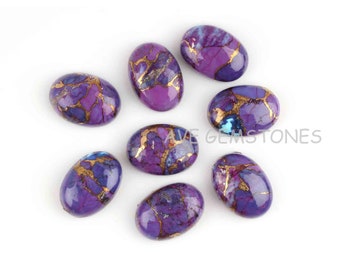 Purple Color Accented With Gold And Copper Tones December Birthstone 9132 Purple Copper Turquoise Cab Round 10mm Approximately 10 Carat